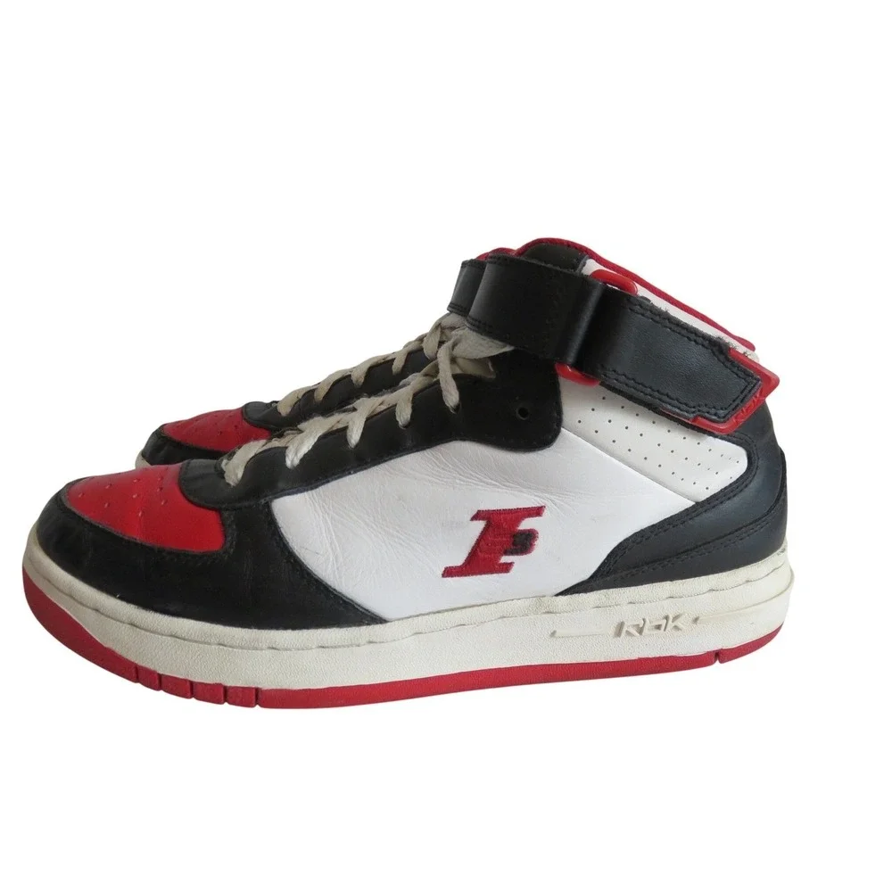 Vintage Allen Iverson Reebok High Top Mens Black Red Leather Sneakers Size 9